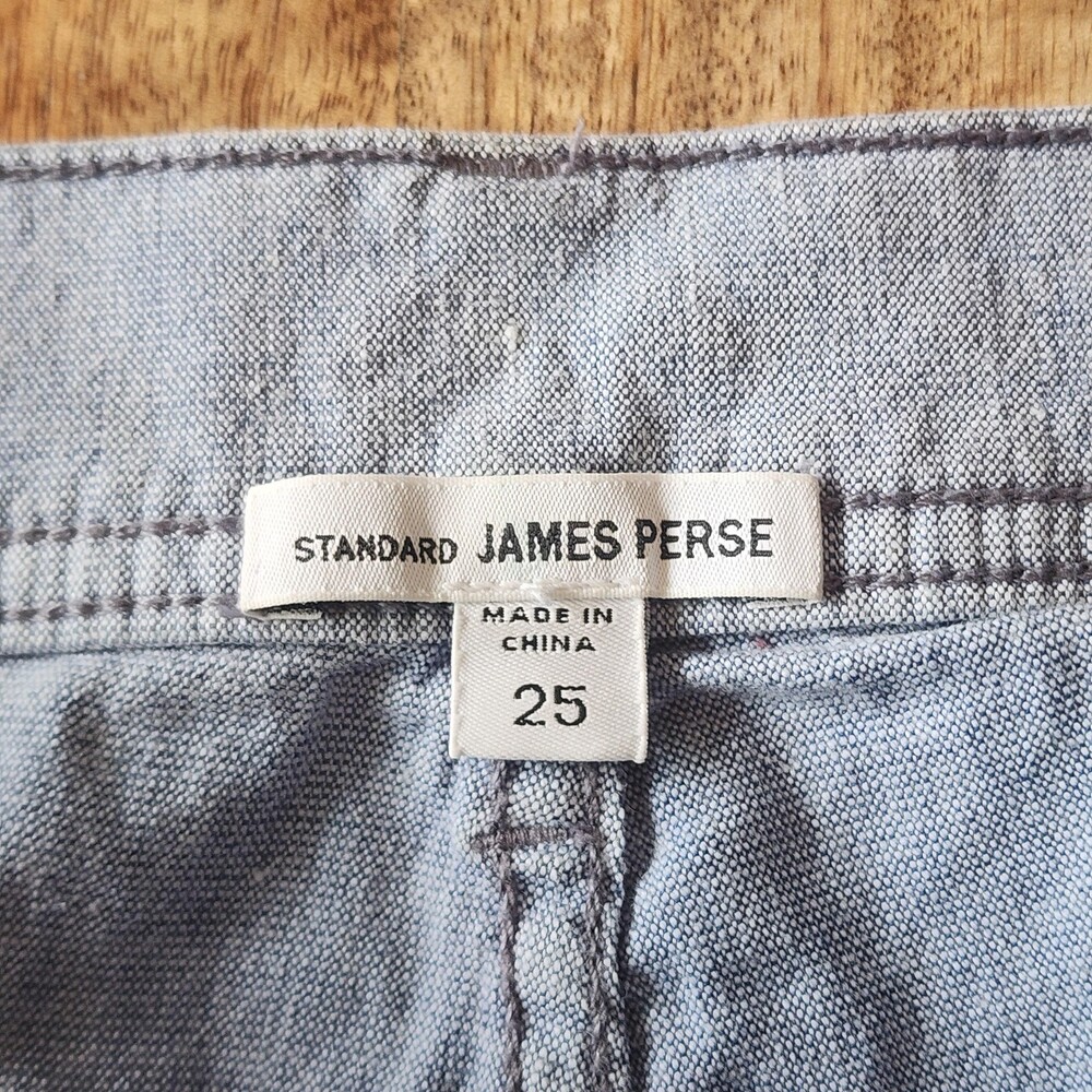 James Perse Pants Womens 25 Gray Linen Chambray Chino Utility Pockets Casual - Picture 4 of 11